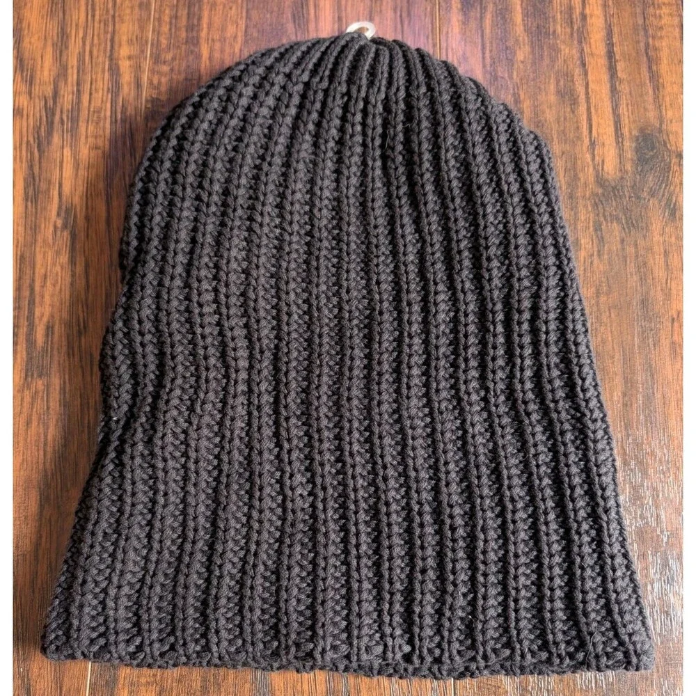 Love Your Melon Beanie Slouchy Knit Black Winter Hat 100% Cotton Made In USA NEW